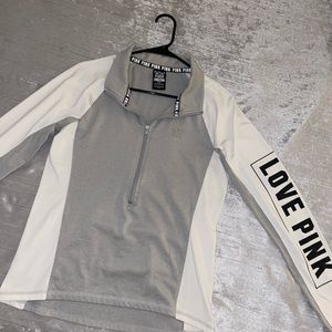 Gray and white PINK sweater